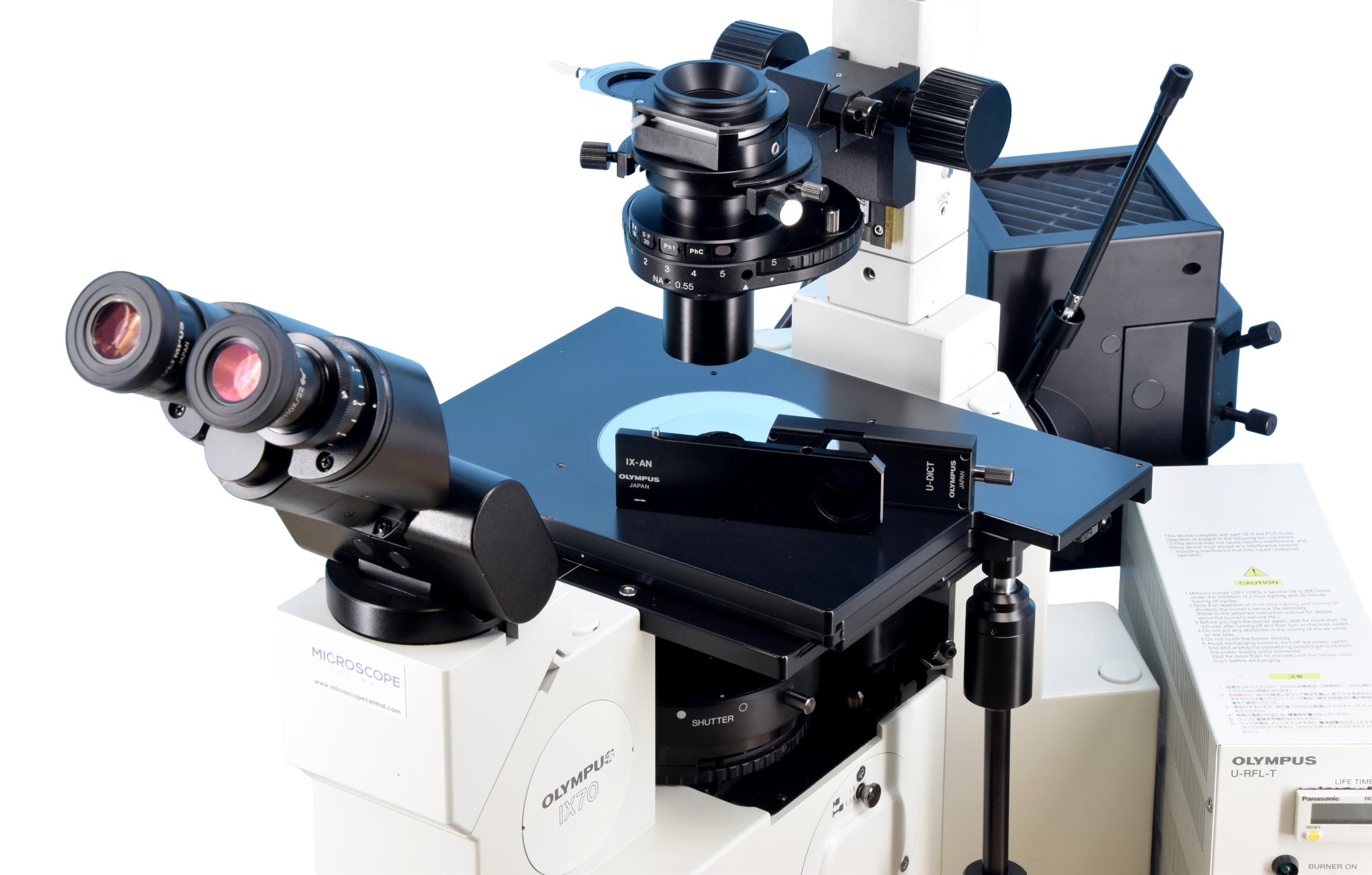 Olympus IX70 Inverted Phase Contrast DIC Fluorescence Microscope