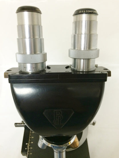 Baush & Lomb Binocular Microscope - 10x, 43x, 90x Oil - Microscope Central
 - 4
