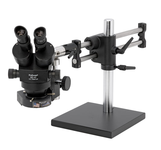 O.C. White ProZoom 4.5 Stereo-Zoom Microscope on Ball Bearing Base- 3.5x - 45x