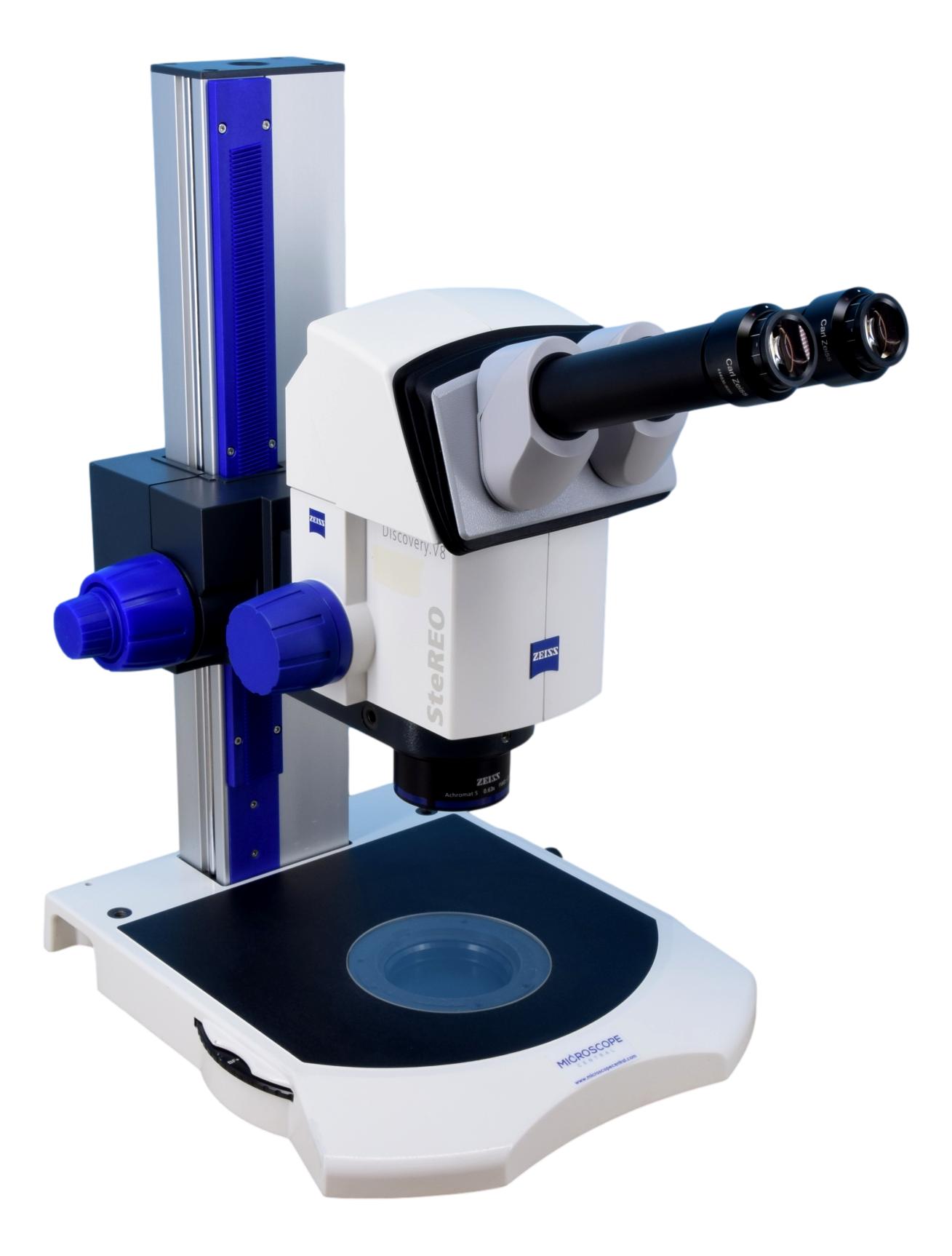 Zeiss SteREO Discovery V8 Stereo Microscope w/ Transmitted Light Base ...