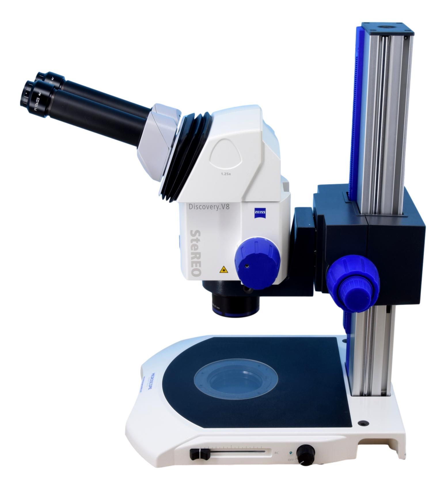 Zeiss SteREO Discovery V8 Stereo Microscope w/ Transmitted Light Base