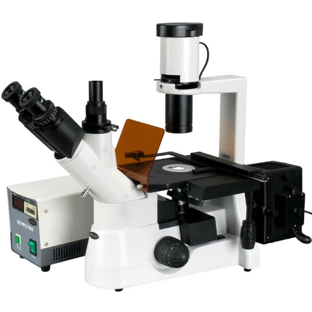 AmScope 40x-1000x Plan Phase Contrast Culture Inverted Fluorescence Microscope - IN300TC-FL