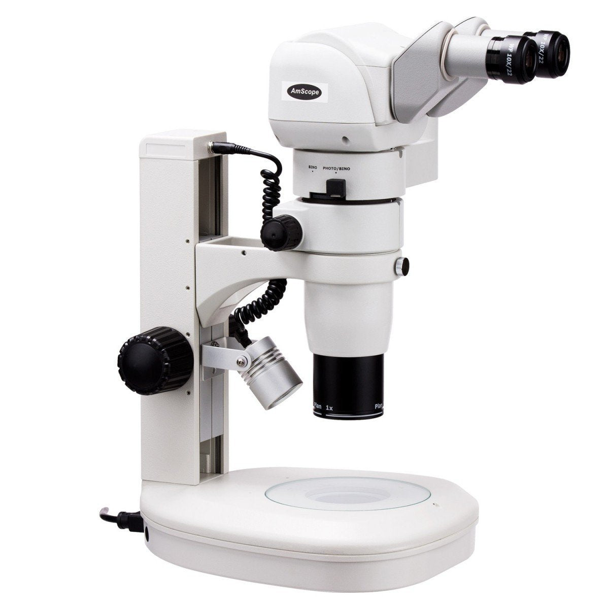 AmScope 8X-80X CMO Trinocular Zoom Stereo Microscope with Dual Illumination and Adjustable Head