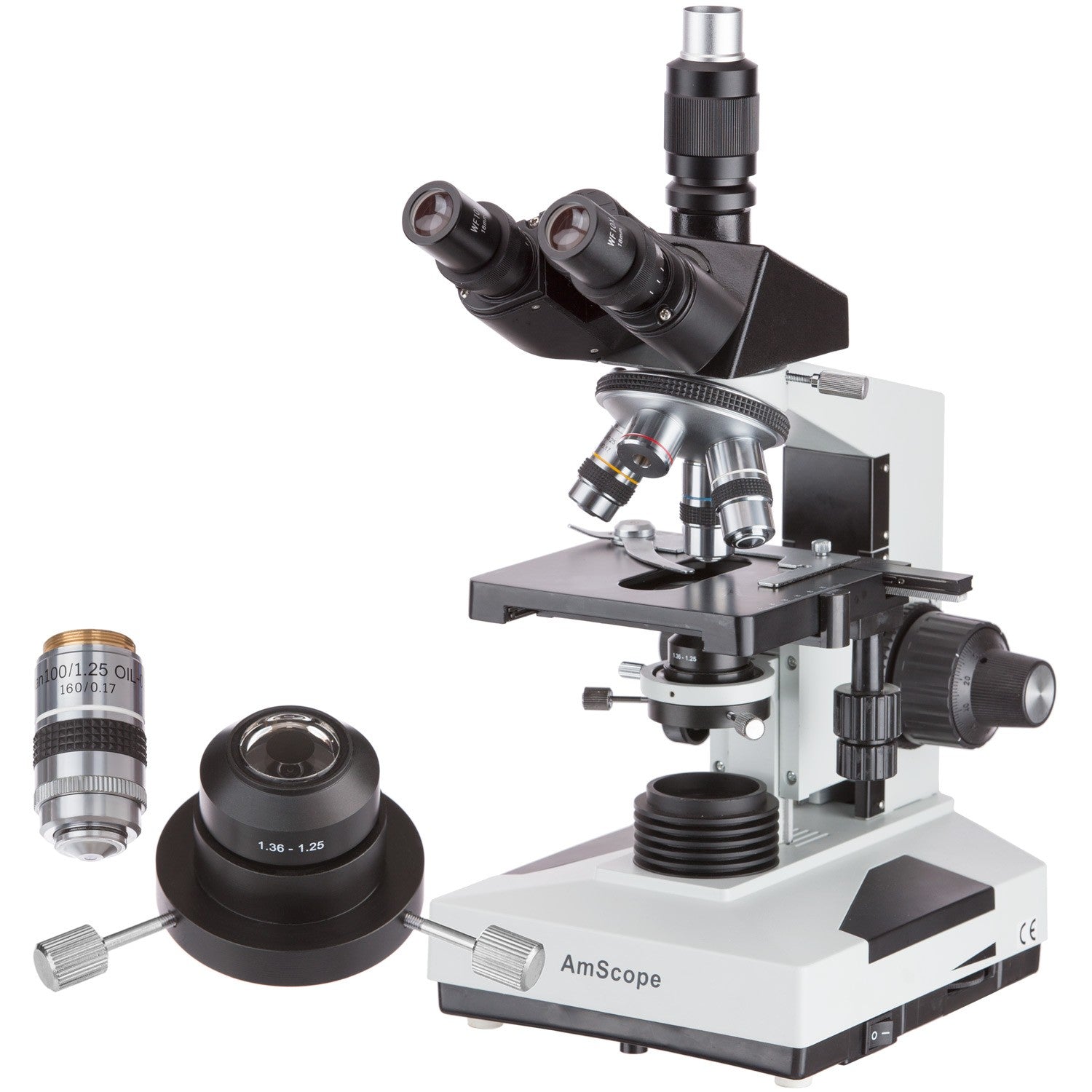 40X-2000X Trinocular Compound Darkfield Microscope with Oil Condenser and 100X Iris Objective