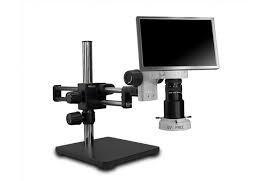 Scienscope MAC2-PK5-E2D-D HD Macro Zoom Video System -  Camera & Monitor with LED Ring Light on Dual Arm Boom Stand