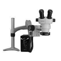Scienscope ELZ-PK3-AN Mini Stereo Zoom Binocular Microscope - On Articulating Arm with LED Annular Ring Light