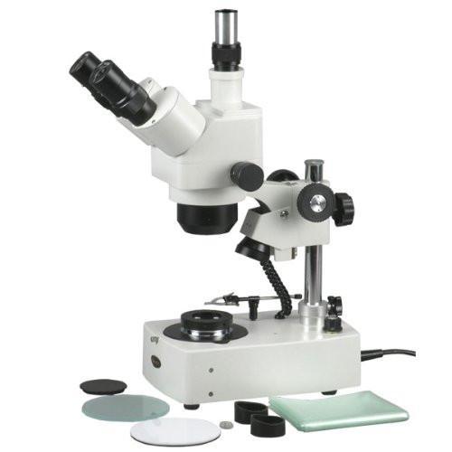 AmScope 10X-60X Jewelry Gem Trinocular Stereo Microscope + Dual Halogen