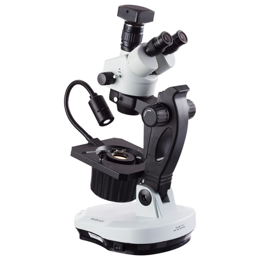7X-45X Advanced Stereo Gemology Microscope with LED Top-light + 20MP USB Camera