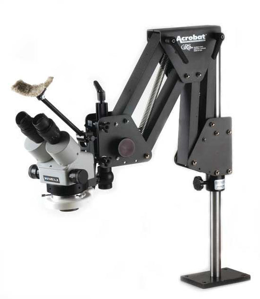 Meiji EMZ-5 Stereo Microscope On GRS Acrobat Stand - Microscope Central
