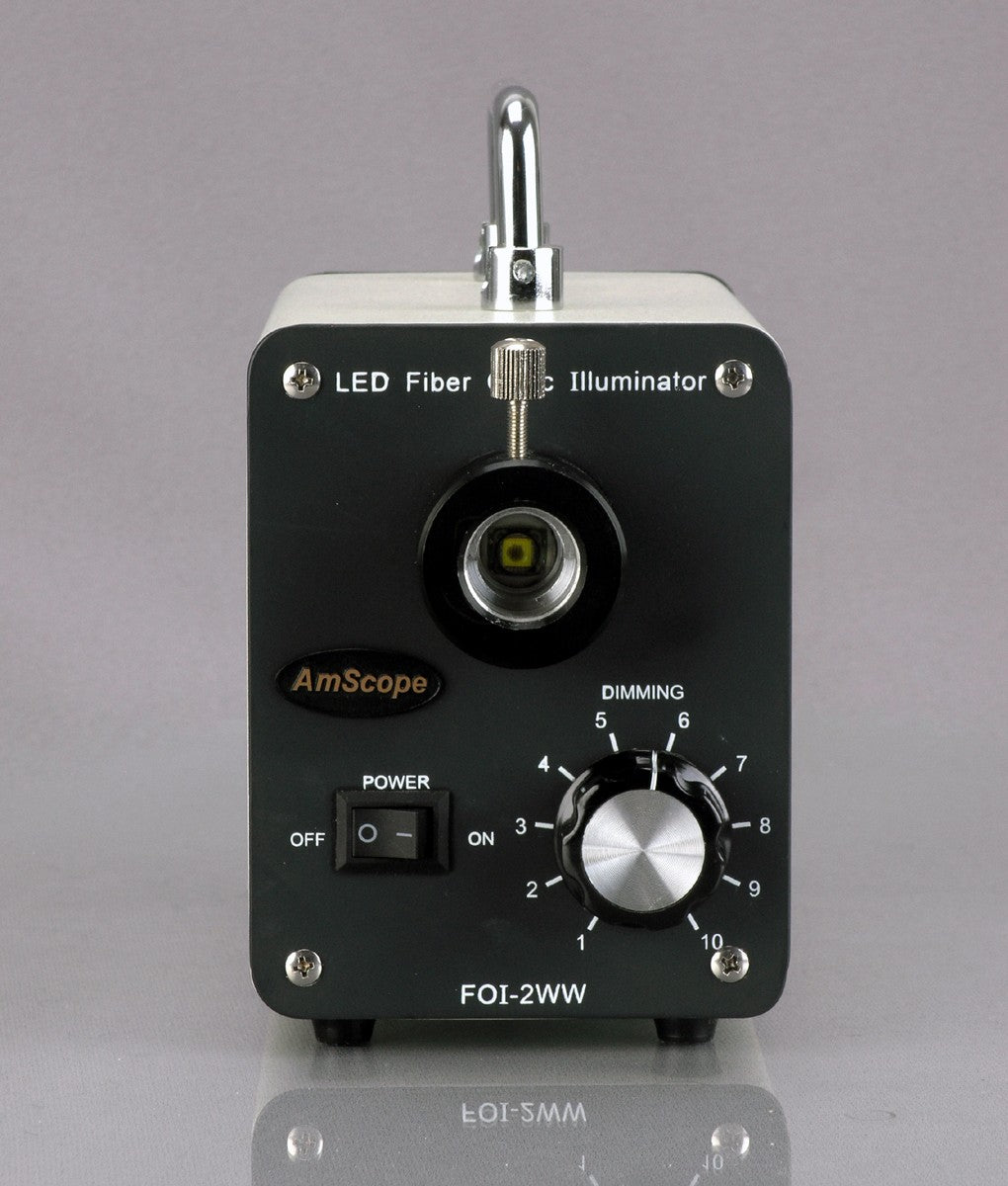 .20W LED Fiber Optic Dual Gooseneck Light Microscope Illuminator