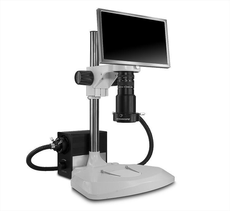 Scienscope MAC2-PK1-AN HD Macro Zoom Video System - Camera & Monitor with Annular Ring Light on Extended Post Stand