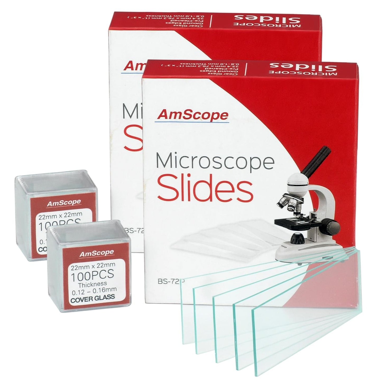 144 Pre-Cleaned Blank Microscope Slides and 200 22x22mm Square Cover Glass