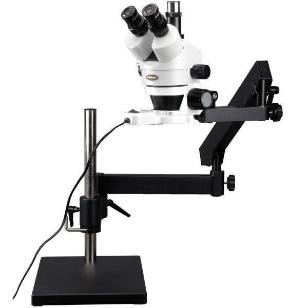 Amscope 7X-90X Articulating Trinocular Zoom Microscope with Ring Light