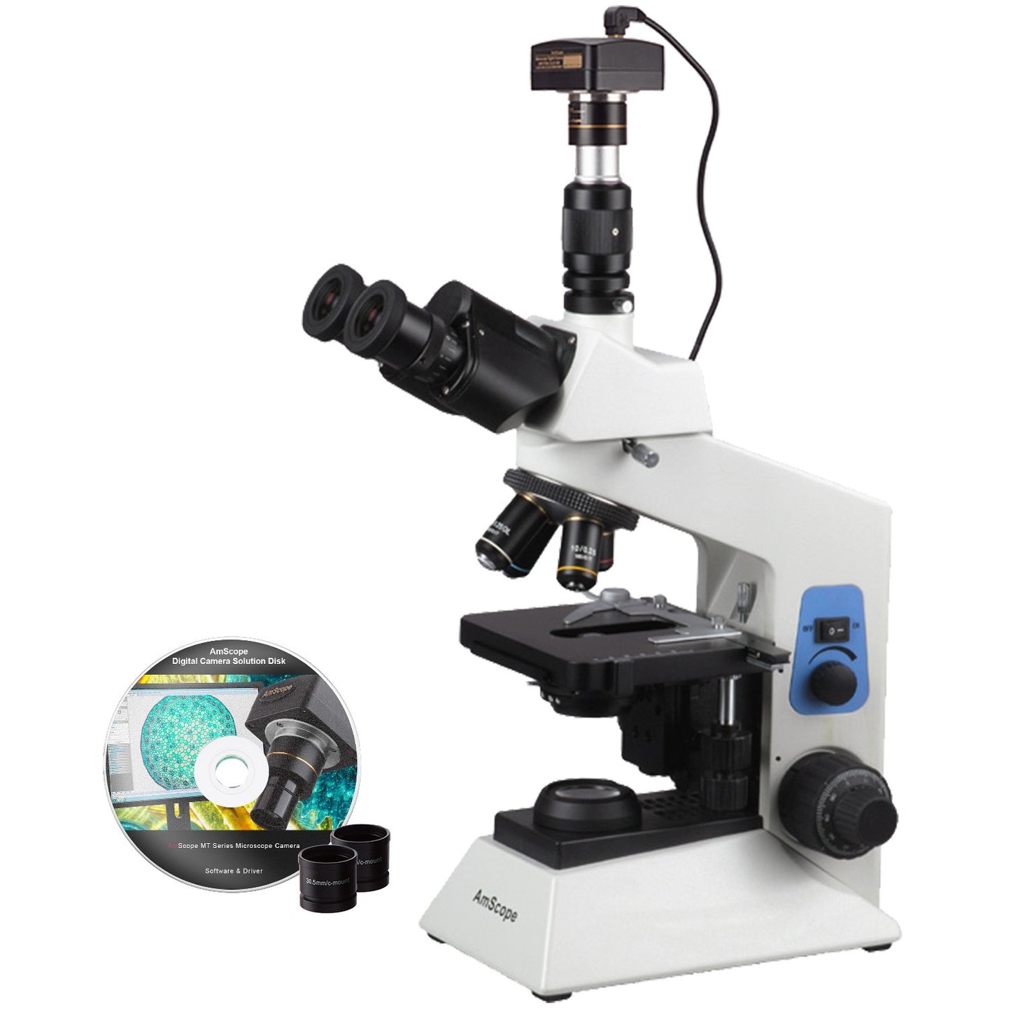 AmScope 40X-2000X Biological Research Microscope with 5MP Camera