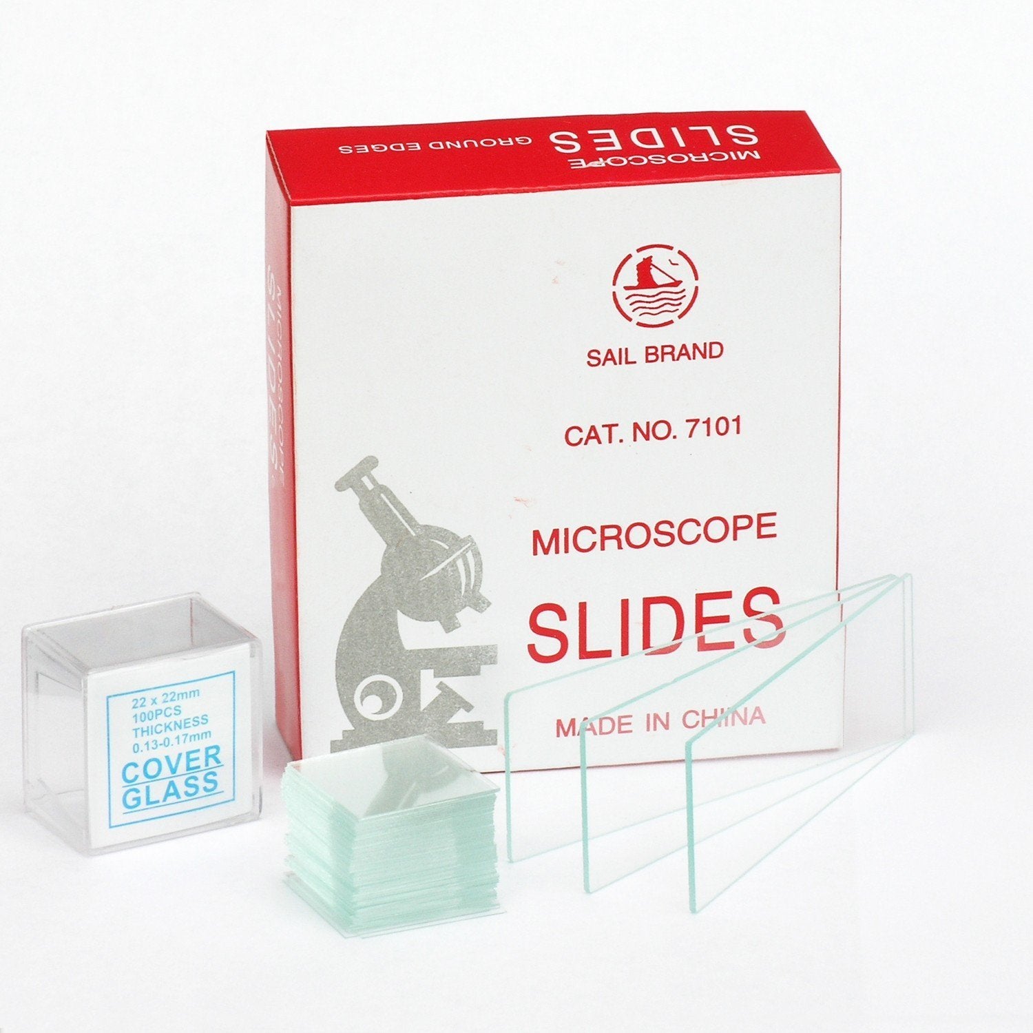 Blank Microscope Slides 50 Pcs. 1" x 3" Ground Edges & Cover Slips