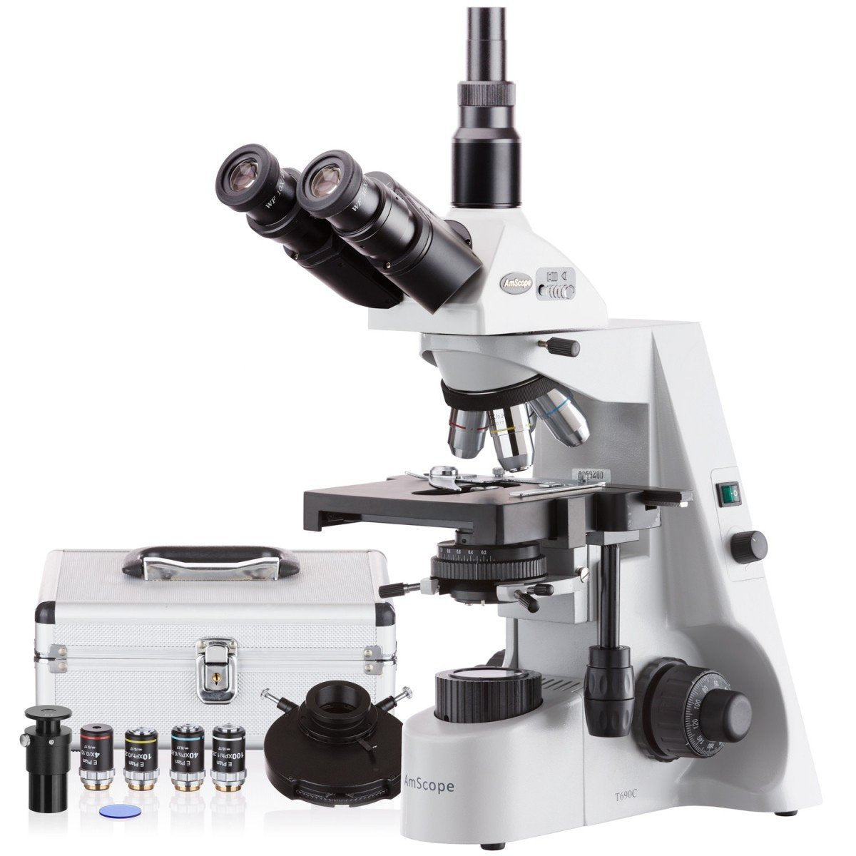 AmScope 40X-2500X Professional Infinity Plan Phase Contrast Kohler Trinocular Microscope