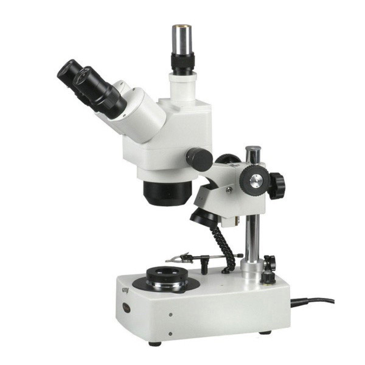 AmScope 5X-80X Darkfield Jewelry Gem Trinocular Zoom Stereo Microscope