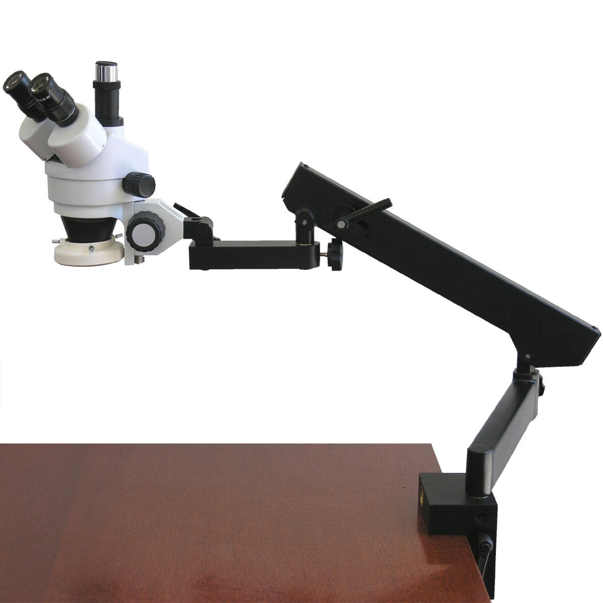 Amscope 7X-45X Trinocular Articulating Zoom Microscope + Ring Light