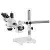 AmScope 7X-45X Trinocular Stereo Zoom Microscope on Single Arm Boom Stand