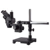 3.5X-45X Black Trinocular Stereo Zoom Microscope on Single Arm Boom Stand with 80-LED Ring Light & HD Recording Camera